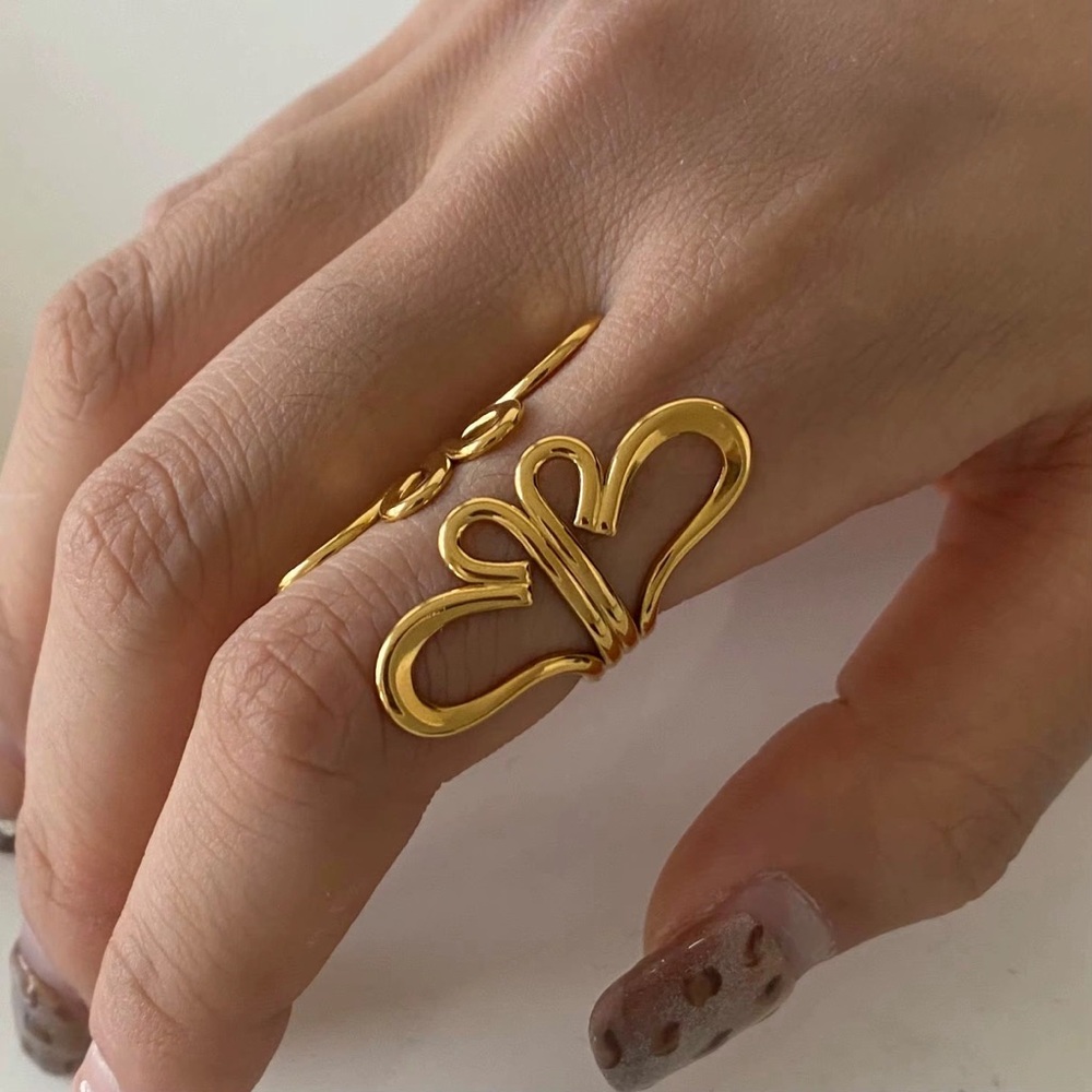 18K Gold Plated Floral Adjustable Ring